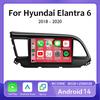 For Hyundai Elantra 6 2018 - 2020 Android 14 Car Radio Multimedia Video Player Navigation GPS Wireless Android Carplay WIFI 4G