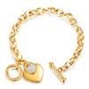 Fashion Love Heart Charm Bracelets for Women Gold Silver Color Stainless Steel Chain Bileklik Bracelet&Bangle Jewelry