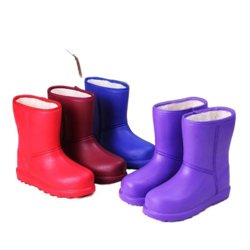 Зимние теплые водонепроницаемые ботинки для отдыха на природе, женские и мужские, короткие ботинки, нескользящие, с плоским дном, средней высоты, утолщенные, из бархата и хлопка.