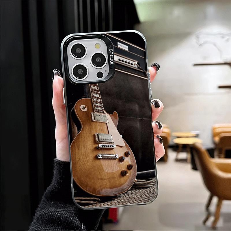 Guitar Retro Rock Music Shockproof Phone Case for iPhone 17 Air 16 16E 15 Pro Max 14 Plus 13 Mini 12 Back Cover Anti Fall Fundas