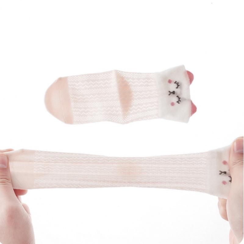 Летние детские носки для девочек и мальчиков, сетчатые тонкие детские носки с милым рисунком, мягкие и удобные носки для новорожденных 0-5 лет