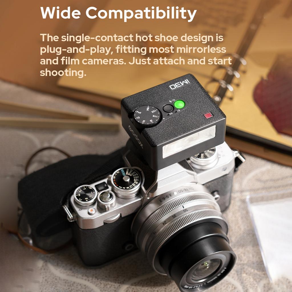 Накамерная вспышка Godox iM30 Mini GN15 Speedlite, 7 уровней мощности, время перезарядки 3,6 с