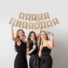 Pre-strung Happy Birthday Banner - No DIY - Gold Glitter Birthday Party Banner - Pre-strung Garland on 6 ft Strands - Gold Bday Party Decorations &