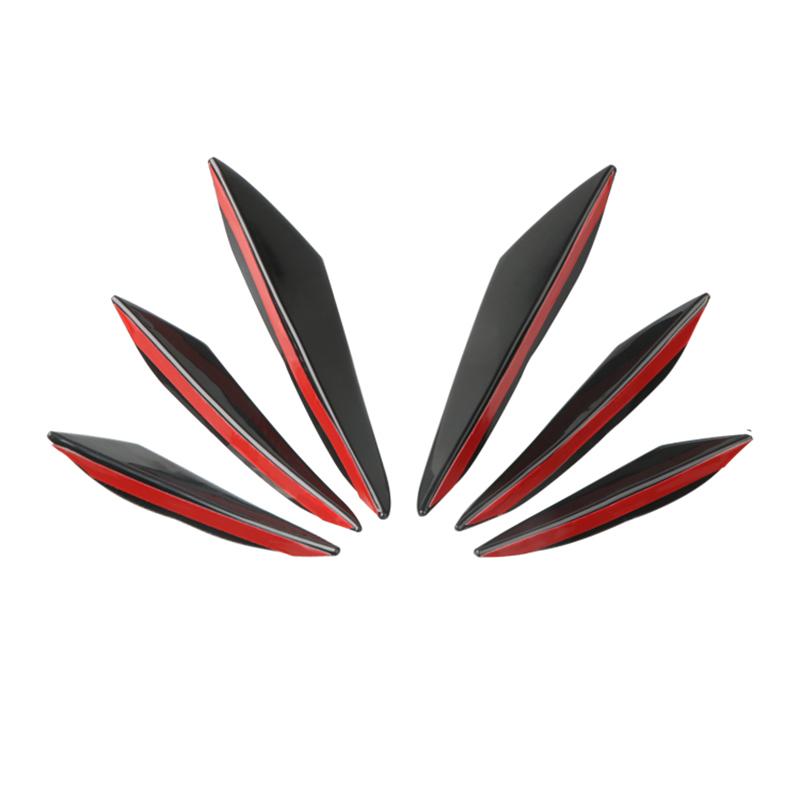 6 шт./комплект Универсальные автомобильные сплиттеры-крылышки для бампера Черный Карбон Передний бампер Губа Разделитель Ребро Воздушный Летающий Спойлер Аксессуар для комплекта кузова автомобиля