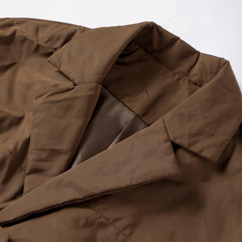 Belt Solid Color V Neck Women Coat Long Sleeve Thicken Female Jacket Winter Autumn Lace Up Pocket Fashion Lady Outwear