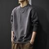 Autumn Design Sense Splicing Sweater Men'S Loose Trend Casual Solid Color Top American Heavy Pullover Jacket