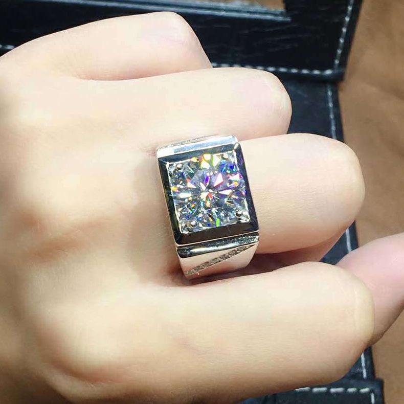 Кольцо в стиле бриллианта 5 карат, Сердца и Стрелы, Цвет PT950, Муассанит, Кольцо Открытого Размера для Мужчин и Женщин, Ювелирные Изделия из Серебра 925