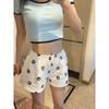 Dog Paw Print Shorts for Women In Summer New Style Design Loose A-line Casual Ice Silk Wide-leg Pants
