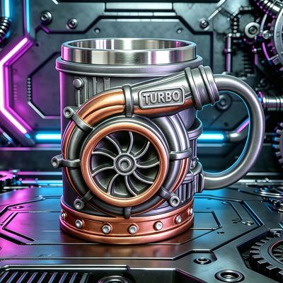 Кружка с турбонаддувом Кружка с турбонаддувом Двигатель V8 Ремесленная кружка из смолы