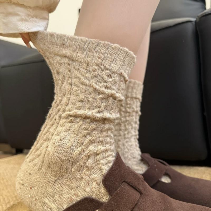 Носки из крученой шерсти, Носки из пряжи Idea, Утолщенный флис, Теплый сон, Зимние универсальные носки для носки слоями