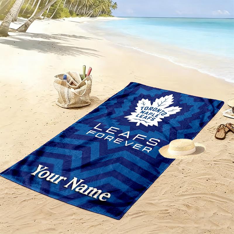 Name Custom Toronto Maple Leafs Logo Print Beach Towel, Large Soft Quick Dry Towel for Beach Camping Swimming