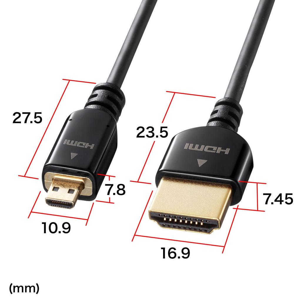 SANWA SUPPLY Кабель HDMI Micro Совместимый с Micro Ethernet Высокоскоростной 2 м (HDMI HDMI) KM-HD23-20K