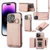 Применимо к чехлу для мобильного телефона iPhone16 S24 с узором "ли Чи", слотом для карт, зеркалом, диагональным ремешком, защитной крышкой, кольцом-пряжкой, ремешком ip15