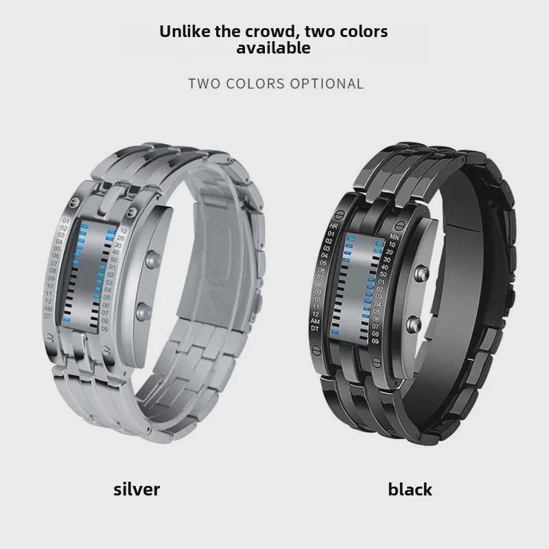 Корейские светодиодные двухрядные часы Iron Man для студентов