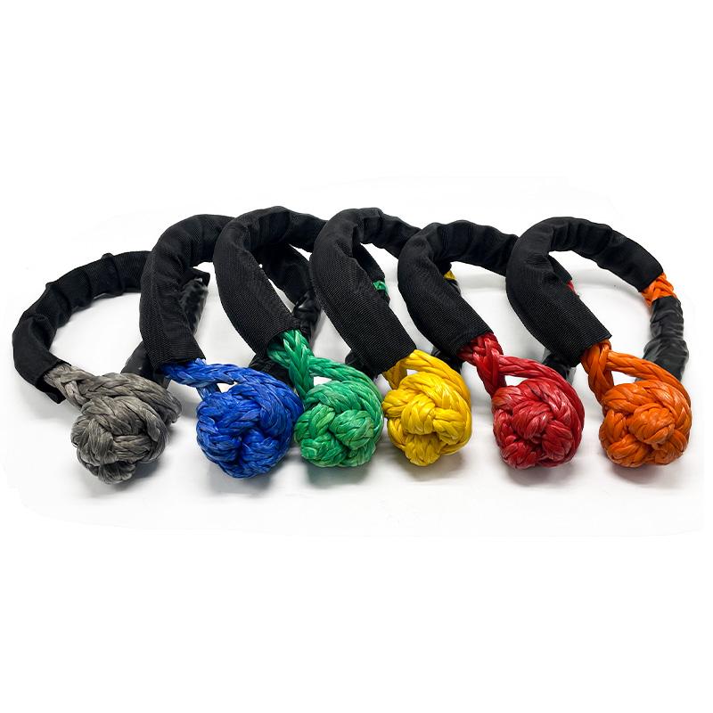 Professional 14 mm 20 Tons UHMWPE Soft Shackle Colorful Breaking Force Towing Strap for Off-Road Car Rescue Factory Direct