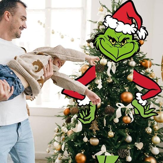 1 компл. Рождественские зеленые волосы, украшение в виде эльфа, отдельное лицо, рука, нога, многоразовая бумага, макет сцены в помещении, топпер для рождественской елки, праздничный декор, орнамент, подарок для вечеринки