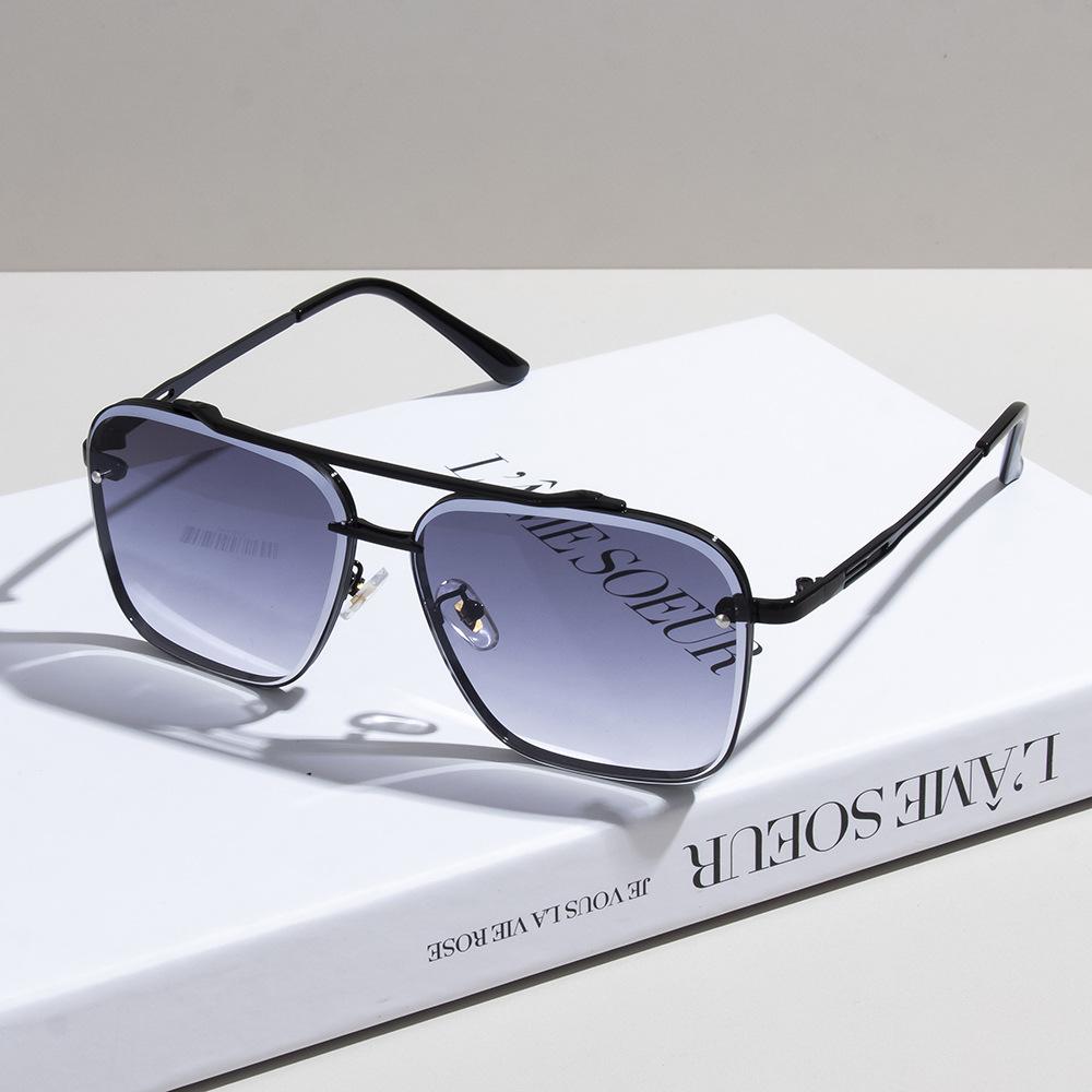 Модные квадратные солнцезащитные очки мужские винтажные с большой оправой женские с градиентными линзами солнцезащитные очки люксовый бренд металлические панк очки