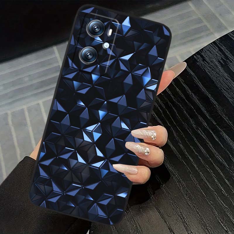 Креативный металлический узор Для OPPO Reno 5 6 7 A96 A40 A58 Realme GT A74 A78 Neo2 A74 A78 Find X5 X3 X7 X8 Черный чехол для телефона