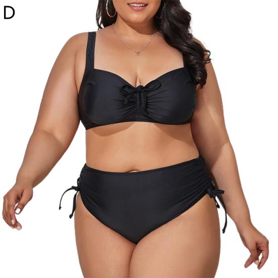 2 шт./компл. женское бикини с цветочным принтом, регулируемые бретельки, плюс размер, купальник с высокой талией и разрезом