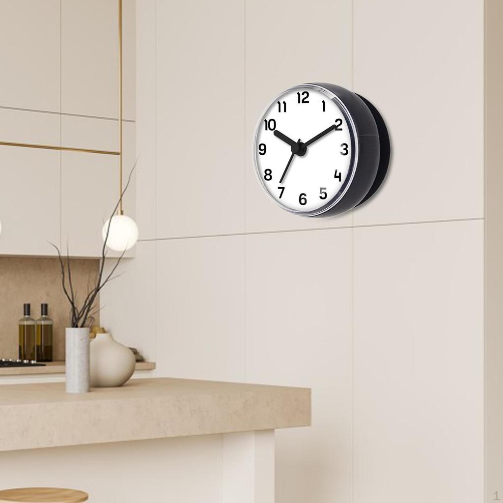 Compact And Waterproof Digital Wall Clock with Easy-to-attach Suction Cup Silent Battery, Made