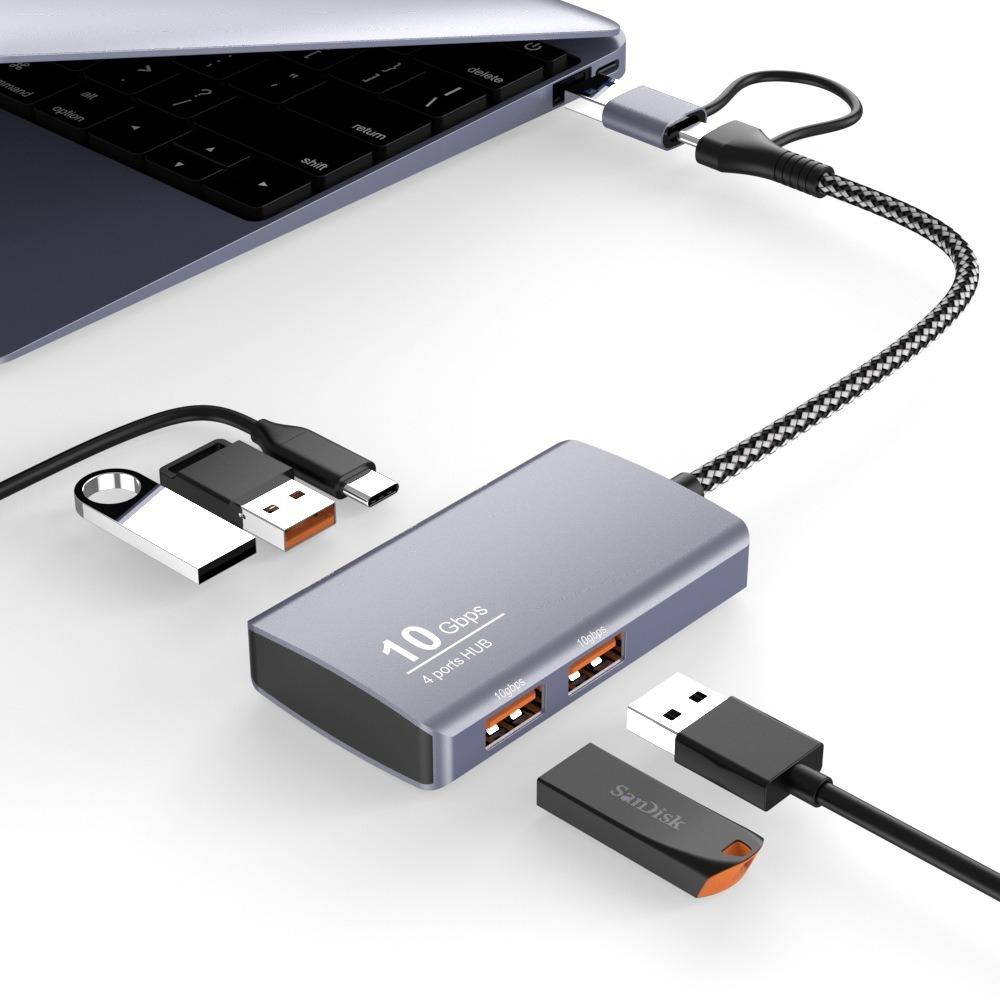 10G USB3.2 Gen2 Type-C Хаб 5-в-1 Высокоскоростная Док-станция для Ноутбука ПК