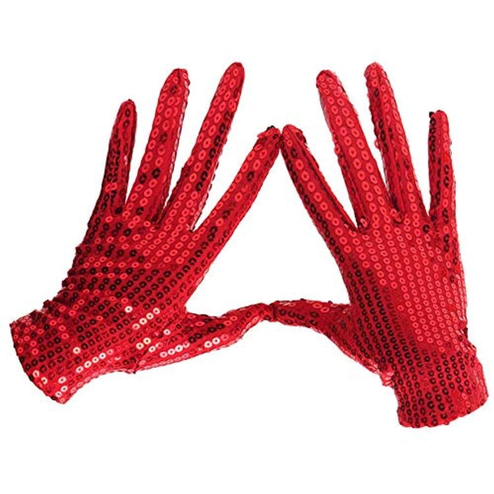 Punk Disco Costume Gothic Club Handwear Dancing Gloves Shining Sequins Gloves Performance Mittens