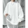 [JHIJSC] Men's Trainer Spring Long Sleeve Relaxing Casual Plain Color Fashionable Large Size (JP, Alphabet, M, White)