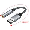 USB-адаптер на 3,5 мм для наушников и микрофона, звуковой адаптер для ПК, ноутбука, со встроенной внешней стерео звуковой картой