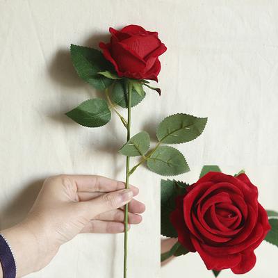 1 шт. Красная роза фланель искусственный цветок модное украшение для дома свадебное украшение в помещении высокое качество имитация цветка