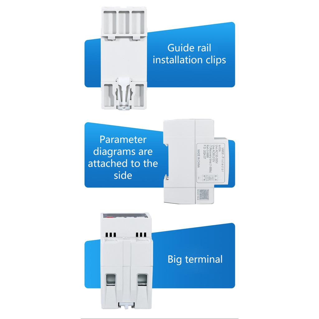 Интеллектуальный блок защиты от перегрузки по току и пониженного напряжения Инструмент управления питанием с встроенной задержкой и контролем температуры