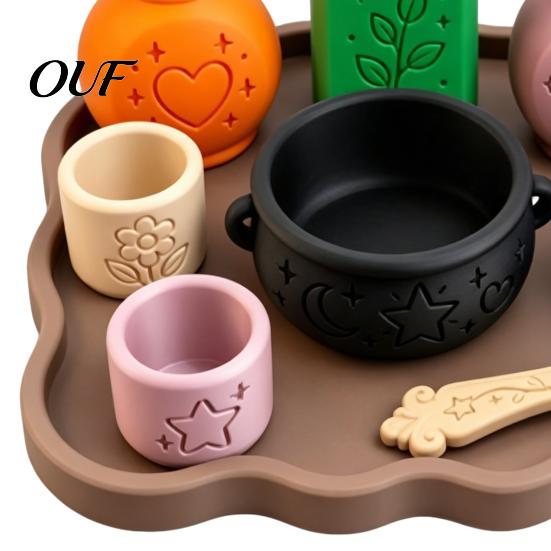 Toddler Potion Making Accessories Magic Sensory Play Set, 3D Printed Pretend Kit DIY Mixing Station with Bottles, Bowl, Spoon, Cups for Play,