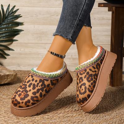 Женские ботинки Ботинки Теплые Утепленные Пушистые Туфли для Женщин Зимние Удобные Закрытые Полутапочки 2025 Новые Теплые Ботинки на Толстой Подошве