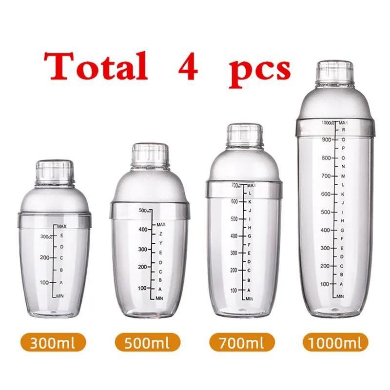 Пластиковый шейкер для коктейлей мартини 350 мл/530 мл/700 мл/1000 мл Миксер для винных напитков, винный шейкер, чашка для миксера для напитков, барная утварь, барный инструмент boston