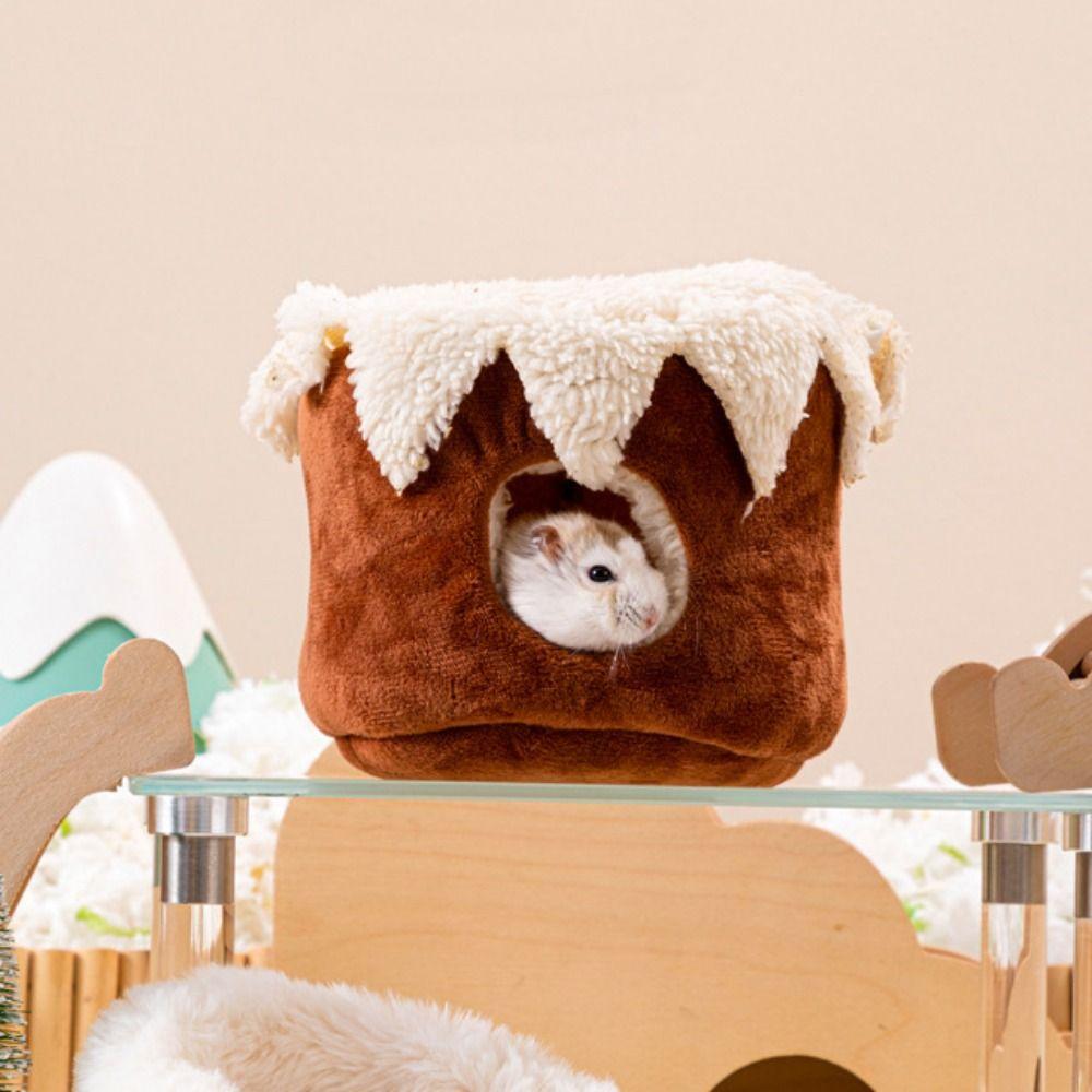 Warm Hamster Cotton Nest Cartoon Hamster Hideout Cute Guinea Pig House for Winter