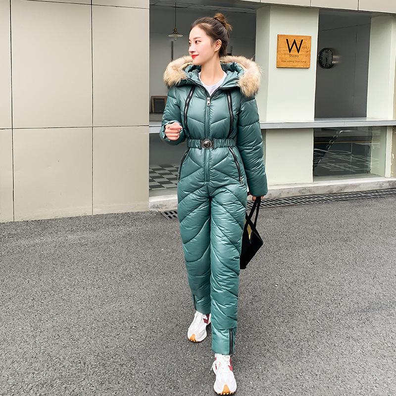 Цельная женская зимняя зимняя куртка, теплая куртка-пуховик с меховым воротником и капюшоном, костюмы для конькобежцев