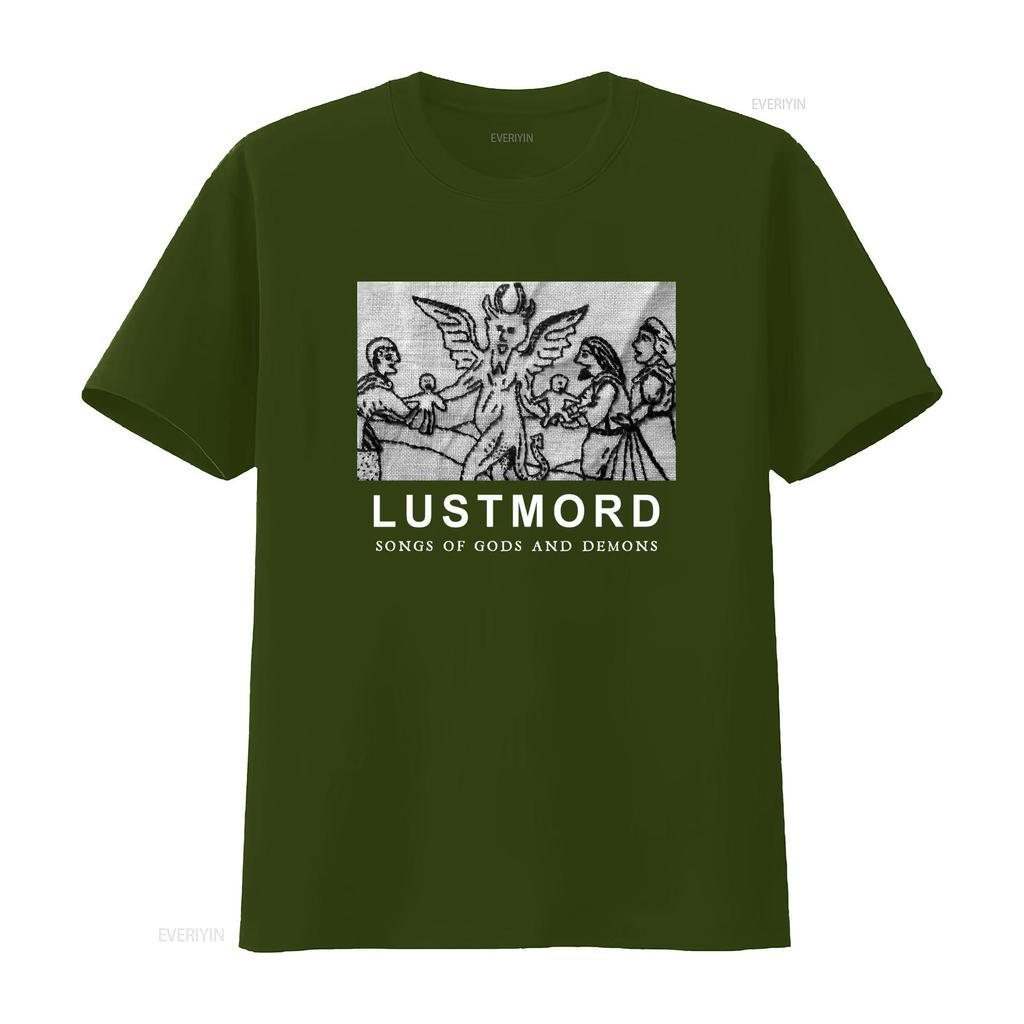 LUSTMORD Футболка Песни Богов и Демонов Принт винтажная Стиранная Эластичная Универсальная Унисекс Повседневный Топ Для Повседневной Носки