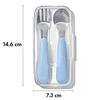 OXO Tot Spoon & Fork Set with Case, Dusk, Dishwasher Safe, Easy Grip, 61165100