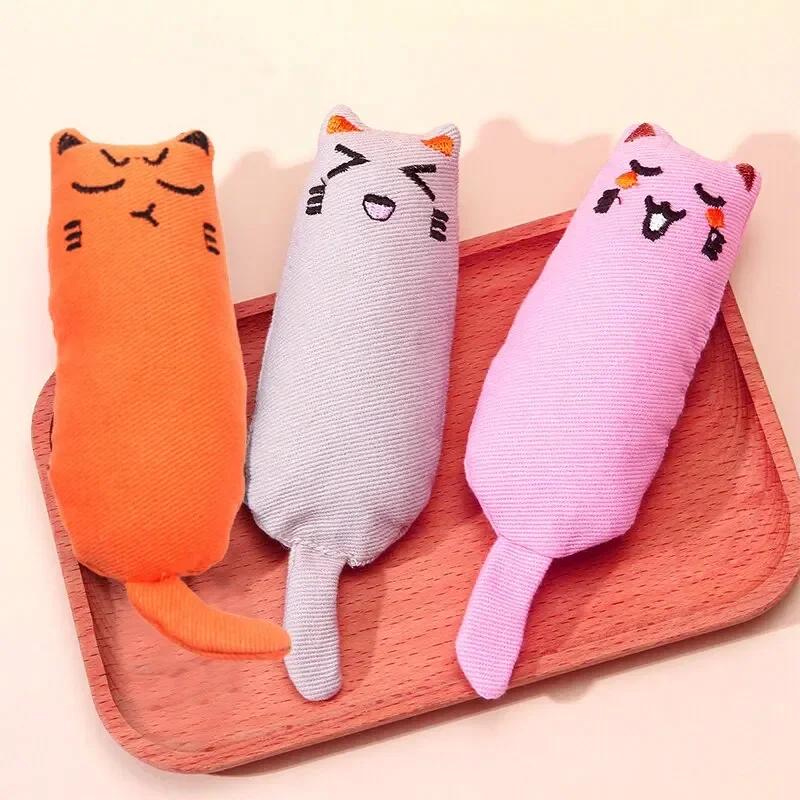 Игрушки с кошачьей мятой, симпатичная плюшевая подушка для большого пальца, скрежещущая зубами, устойчивая к укусам, дразнящая, расслабляющая, жевательная игрушка для кошек, аксессуары для домашних животных