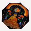1pc Meditation Harmony Automatic Folding Umbrella - Compact 8-Rib Design, Durable Plastic & Iron, Lightweight for Outdoor Daily Use098