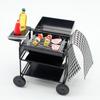 Игрушка для кухни для кукольного домика, пикника, кукольного домика, миниатюрная черная модель гриля для барбекю, садовый декор для улицы, детская ролевая игрушка