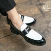 2024 Fashion Men Casual Black Loafers Shoes Slip-On Leather Men Party Dress Shoes Social Business Shoes 2024 Plus Size 38-46