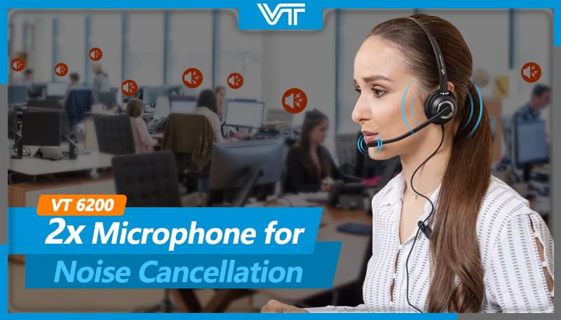 Гарнитура VT6200 ENCx2 с одним наушником UC USB(03) USB-A
