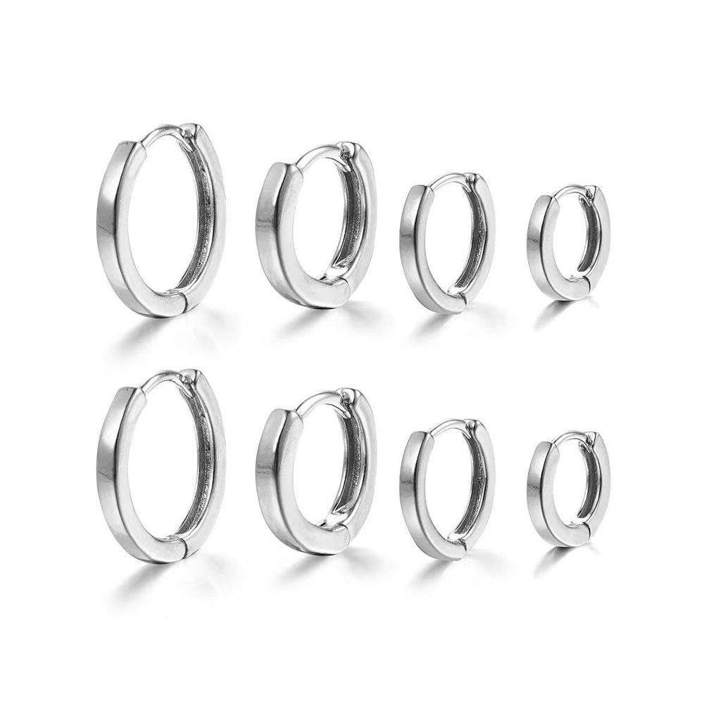 Серебряные серьги с инкрустацией цирконием 18 карат, позолоченные - ювелирные изделия в корейском стиле