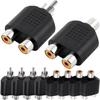 Xiatiaosann RCA Y-разветвитель RCA 1 мужской на 2 женских разъема Phono AV-видео Y-разветвитель RCA 1 женский на 2 женских разъема Phono AV-видео Y-разветвитель для