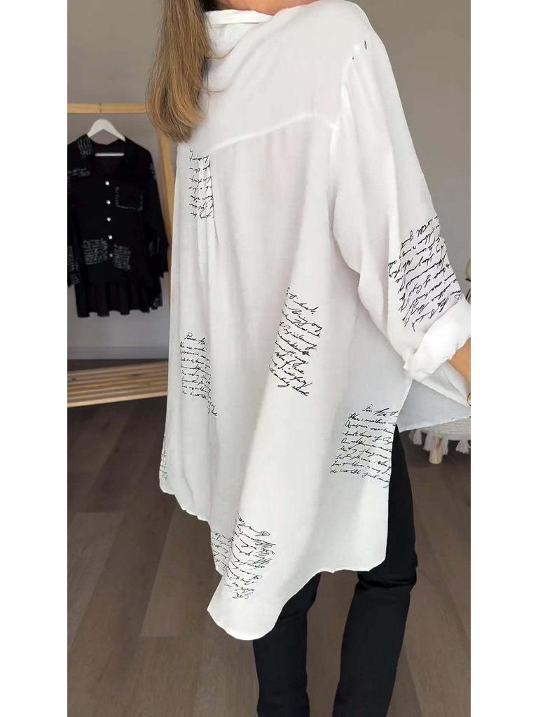 Европейская и американская мода Женская свободная рубашка-ласточкин хвост с сексуальным принтом для весны/лета