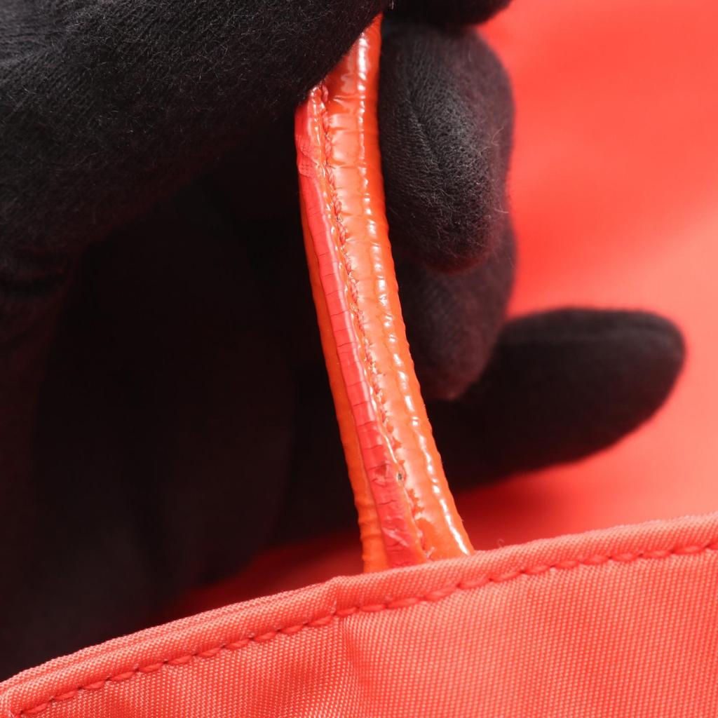 Used PRADA TESSUTO Tote Bag BR3854 Nylon Patent leather Orange Used Women