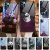 Super Cute Panda Glass Case For Iphone 13 12 11 Pro Max 12Pro XS Max XR X 7 8 Plus SE 2020 Mini Case Tempered Back Cover