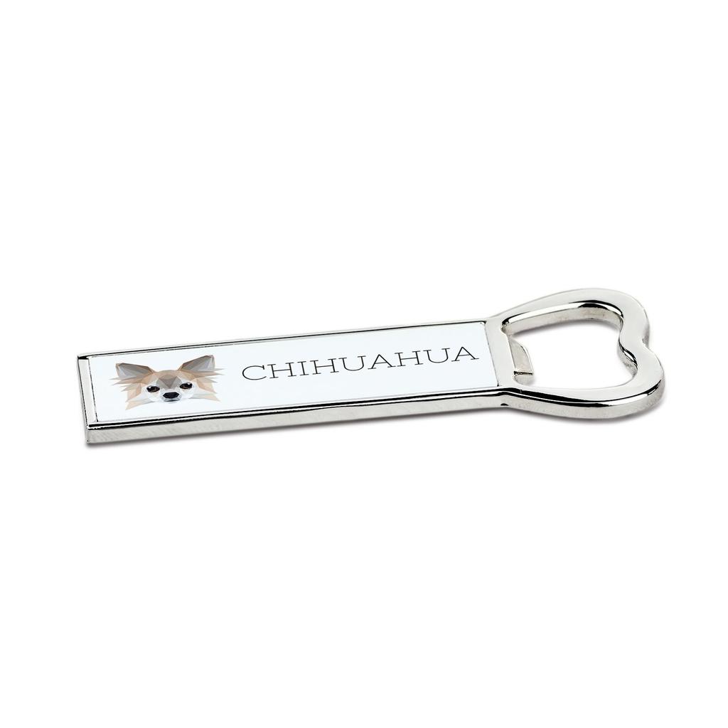 Chihuahua Długowłosy -Otwieracz Do Butelek Ze Zdjęciem I Napisem Do Piwa Art-Dog
