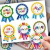 60Pcs10Sheets Excellent Medal Reward Sticker Cartoon Inspirational Label Badge Children Students Encourage Compliment Stickers