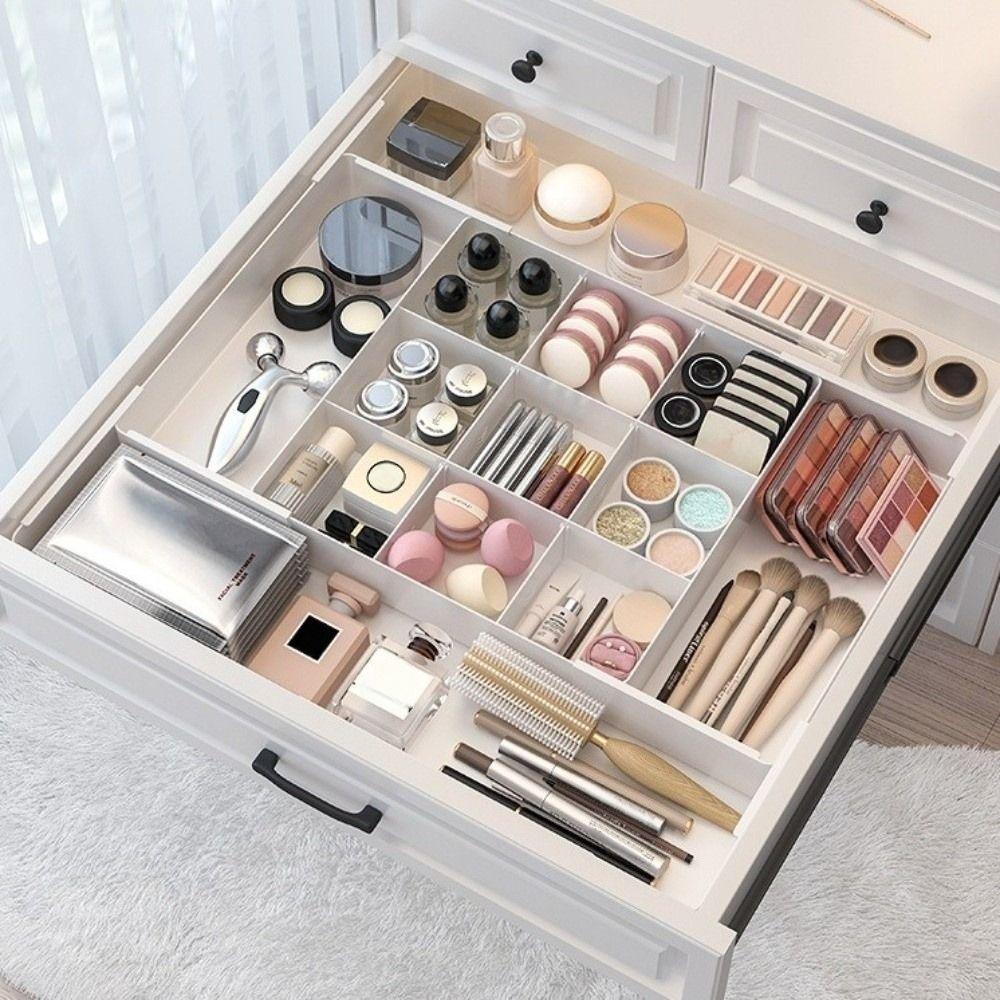 Makeup Storage Drawer Organizer Plastic Kitchen Storage Box New Drawer Divider Tray Home Use